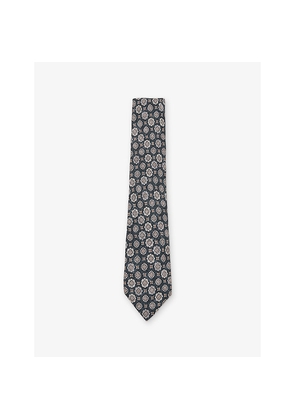 Mens Reiss Maximo Medallion-Print Silk Tie
