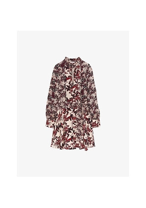 Womens Reiss Lora Abstract Graphic-Print Woven Mini Dress