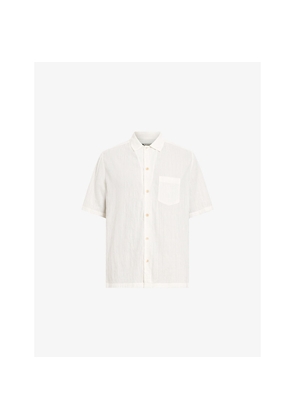 Mens Allsaints Walton Relaxed-Fit Short-Sleeve Stretch-Crepe Shirt