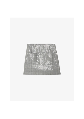 Womens Zadig&Voltaire Jamie Sequin-Embellished High-Rise Stretch-Woven Mini Skirt