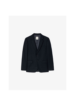 Mens Sandro Notched-Lapel Single-Breasted Wool Blazer
