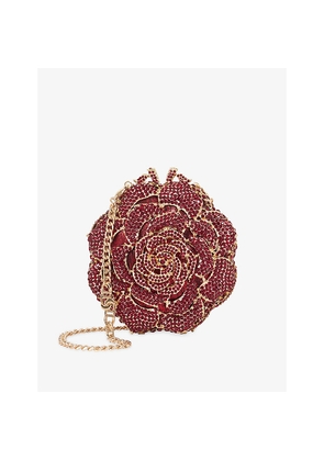 Womens Dune Bling Flower Metal Clutch