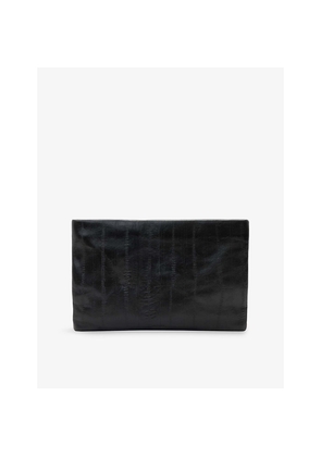 Womens Allsaints Bettina Eel-Embossed Leather Clutch Bag