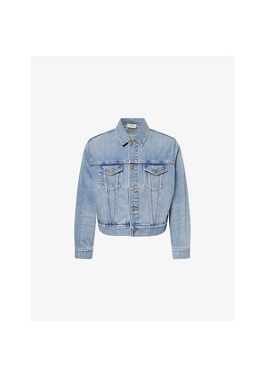 Mens Fear Of God Trucker Flap-Pocket Denim Jacket