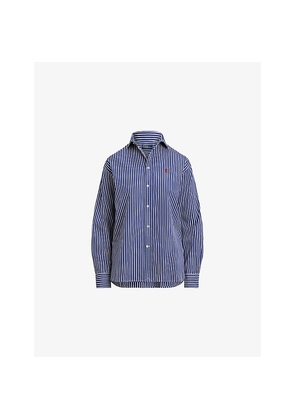 Womens Polo Ralph Lauren Striped Oxford Cotton Shirt