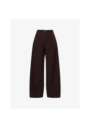Womens Me And Em Super Soft Wide-Leg Cotton-Corduroy Trousers