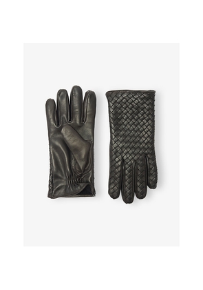 Mens Bottega Veneta Intrecciato Leather Gloves