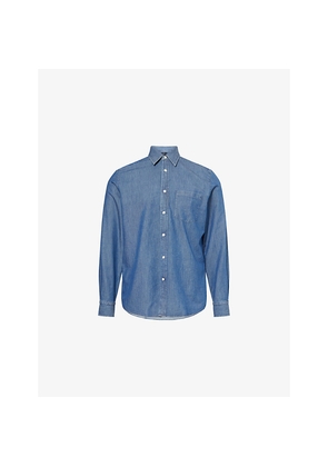 Mens Dunhill Pointed-Collar Long-Sleeve Silk-Cotton Blend Shirt