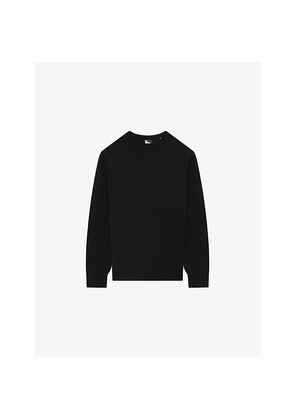 Mens The Kooples Logo-Embroidered Crewneck Wool Jumper