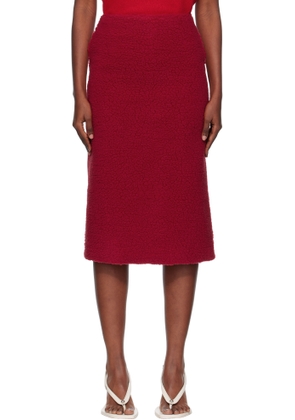 Pushbutton Red Fleece Combi H-Line Midi Skirt