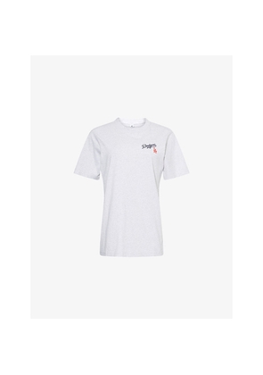 Womens Sporty & Rich Dodgers Serif Round-Neck Cotton-Jersey T-Shirt