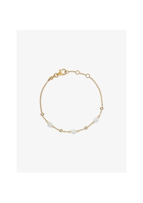 Astley Clarke Pearls 18ct Yellow Gold Vermeil, Freshwater Pearl and White Sapphire Station Bracelet