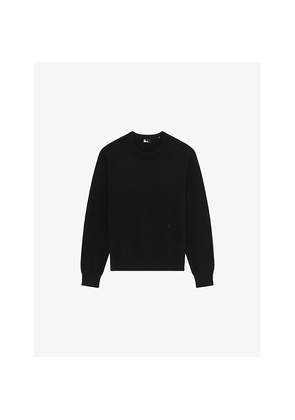 Mens The Kooples Crewneck Relaxed-Fit Stretch Cashmere-Blend Jumper