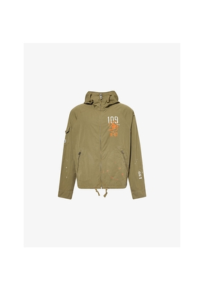 Mens Polo Ralph Lauren Peace Love Surf Graphic Print Cotton-Blend Jacket