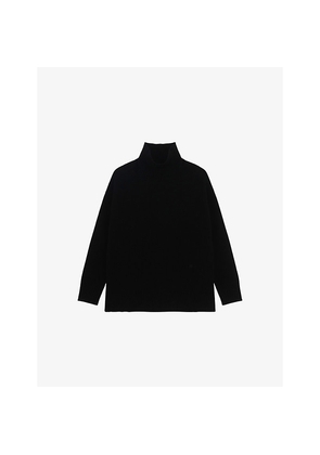 Womens The Kooples High-Neck Relaxed-Fit Cashmere-Blend Jumper
