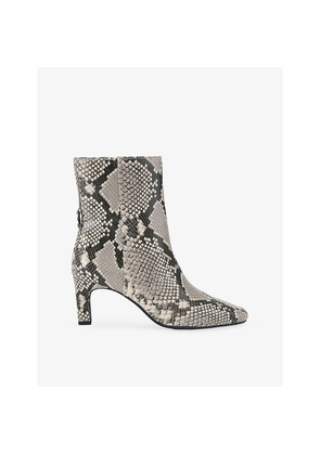 Womens KG Kurt Geiger Tommy Printed Leather Heeled Ankle Boots