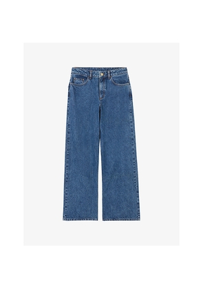 Womens Claudie Pierlot Wide-Leg Straight-Fit Denim Jeans