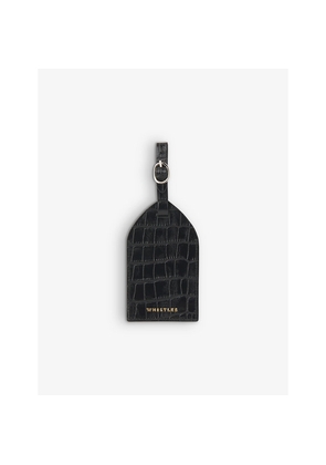 Whistles Croc-Embossed Leather Luggage Tag