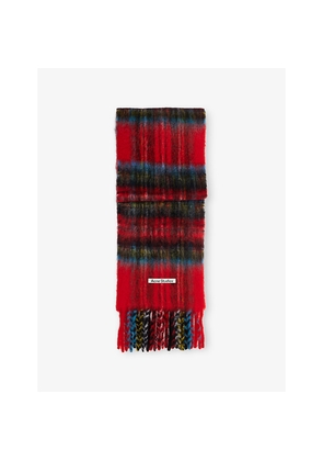 Womens Acne Studios Check Mohair-Wool Blend Scarf