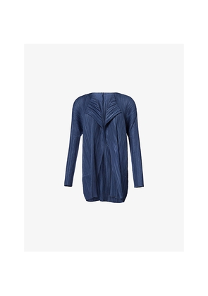 Womens Pleats Please Issey Miyake Mellow Pleats Knit Cardigan
