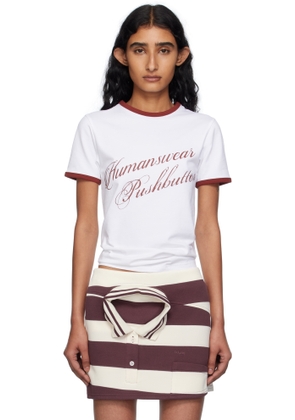 Pushbutton White Ringer T-shirt