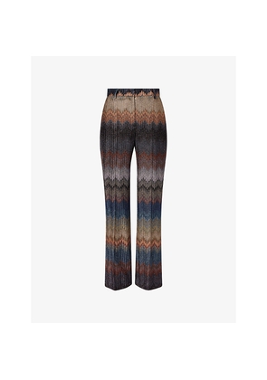 Womens Missoni Chevron Straight-Leg Woven Trousers
