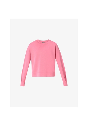 Womens Sweaty Betty Sand Wash Cloudweight Round-Neck Stretch-Woven Sweatshirt