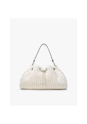 Womens Jimmy Choo Cinch Knitted Top-Handle Bag