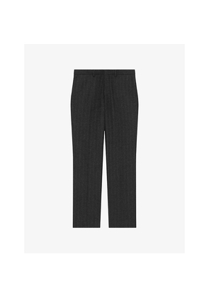 Mens The Kooples Pinstriped Straight-Leg Wool-Blend Trousers
