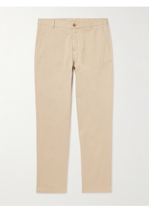 Sunspel - Straight-Leg Cotton-Blend Twill Chinos - Men - Neutrals - 28W 32L