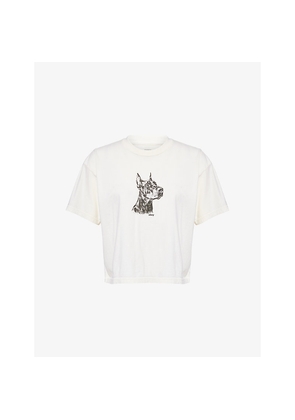 Womens Obey Doberman Graphic-Print Cotton T-Shirt