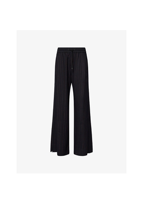 Womens Me And Em Pinstripe Wide-Leg Woven Trousers