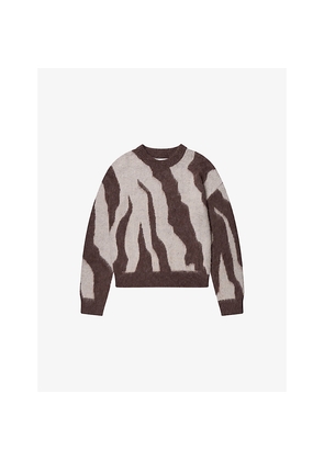 Womens Ro&Zo Zebra Brushed-Knit Alpaca and Wool-Blend Jumper