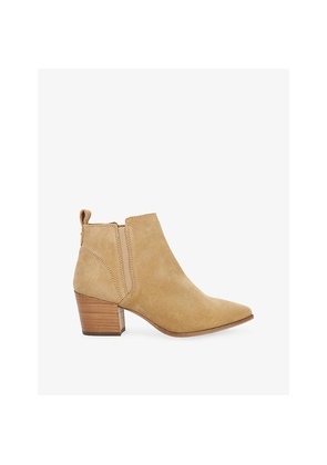 Womens Dune Parlure Suede Heeled Ankle Boots