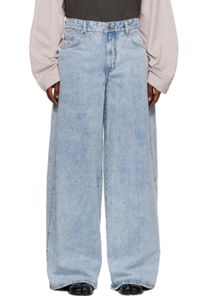 We11done Blue Oversized Low-Rise Jeans