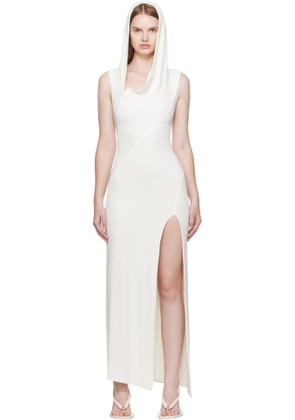 Mugler White Hooded Sleeveless Maxi Dress