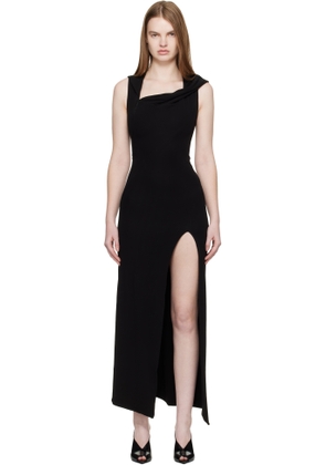 Mugler Black Hooded Sleeveless Maxi Dress