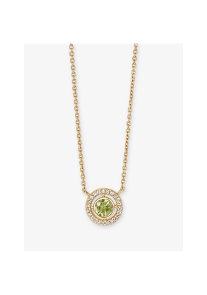 Womens Astley Clarke August Birthstone 14ct Yellow-Gold, Peridot and 0.08ct Lab-Grown Diamond Pendant Necklace