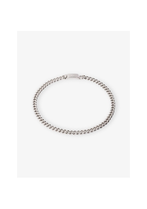 Prada Logo-Engraved Sterling-Silver Chain Necklace