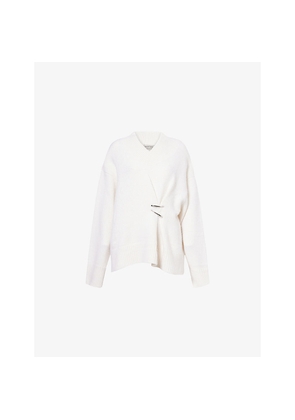 Womens Grace Ling Claws-Embellished Cashmere and Cotton-Blend Jumper