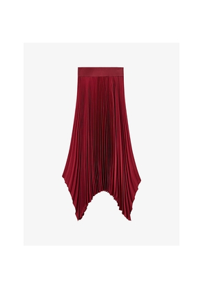 Womens Joseph Ade Pleated Woven Plissé Midi Skirt
