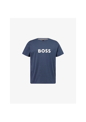 Mens Boss Logo-Print Short-Sleeve Cotton T-Shirt