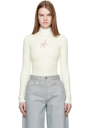 Mugler Off-White Thick Lycra Turtleneck