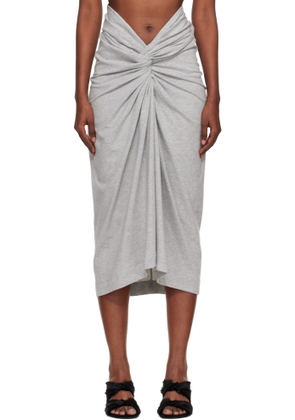 Dries Van Noten Gray Jersey Midi Skirt