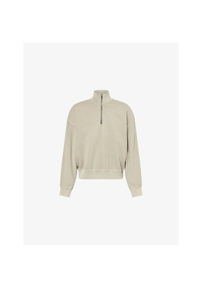 Mens Agolde Idris Quarter-Zip Knitted Cotton Jumper