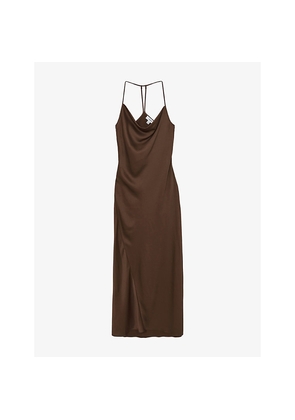 Womens Reiss Maisley Cowl-Neck Satin Maxi Dress