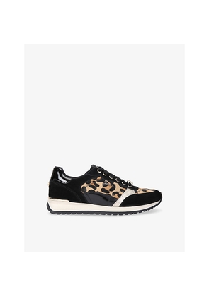 Womens Carvela Florencia Leopard Faux-Leather Trainers