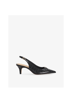 Womens Dune Distinctive Heeled Leather Slingbacks