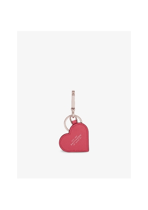 Womens Smythson Panama Heart Leather Keyring