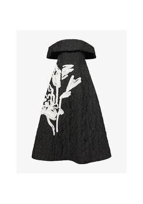 Womens Erdem Embellished Off-Shoulders Woven Midi Dress